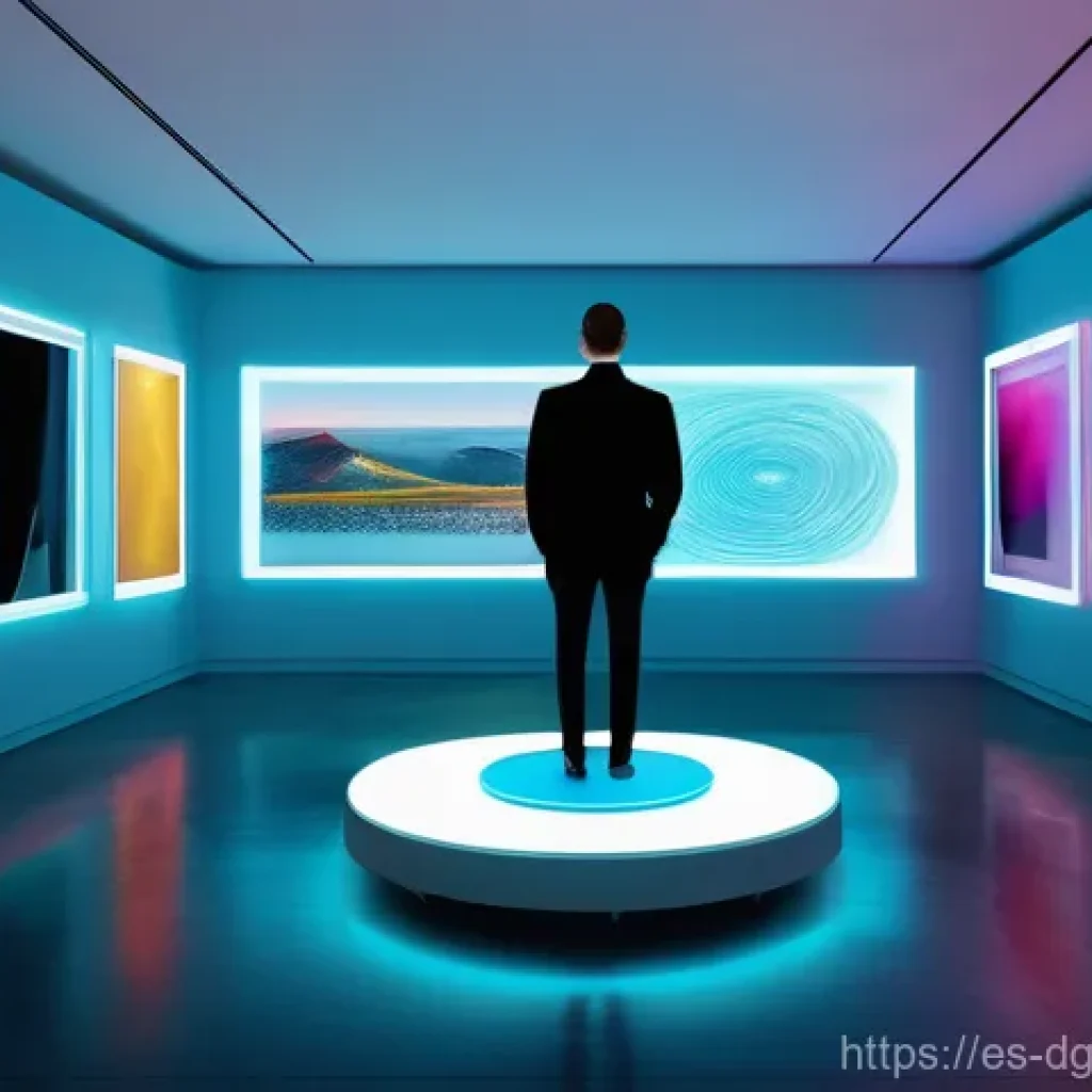 디지털 희소성이 기업 전략에 미치는 영향 - **Prompt 1:** A sleek, minimalist, futuristic digital art gallery interior with soft, ambient lighti...