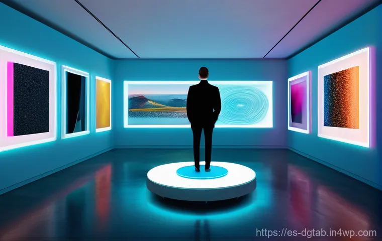 디지털 희소성이 기업 전략에 미치는 영향 - **Prompt 1:** A sleek, minimalist, futuristic digital art gallery interior with soft, ambient lighti...