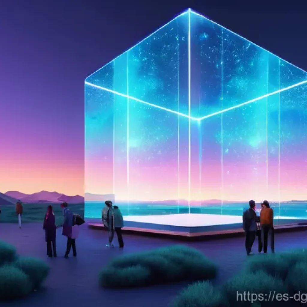 디지털 희소성의 리스크 관리 방안 - **Prompt:** A futuristic, serene digital landscape where unique, glowing digital artifacts float gra...