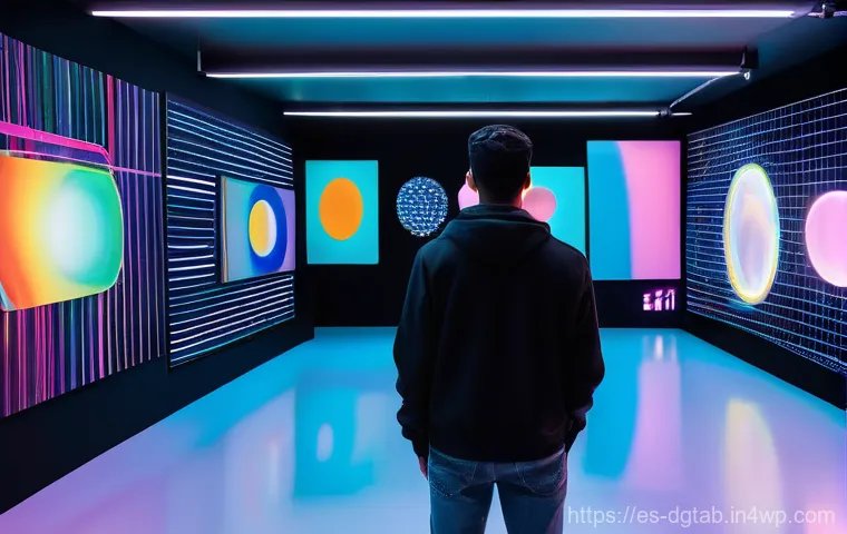 디지털 아트의 시장성과 희소성 - **Prompt:** A vibrant, futuristic online art gallery bustling with diverse young adults from Generat...