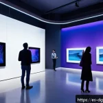 Home 20 디지털 자산의 희소성 증대 전략 - A sleek digital art gallery scene showcasing a limited edition collection of vibrant, futuristic ill...