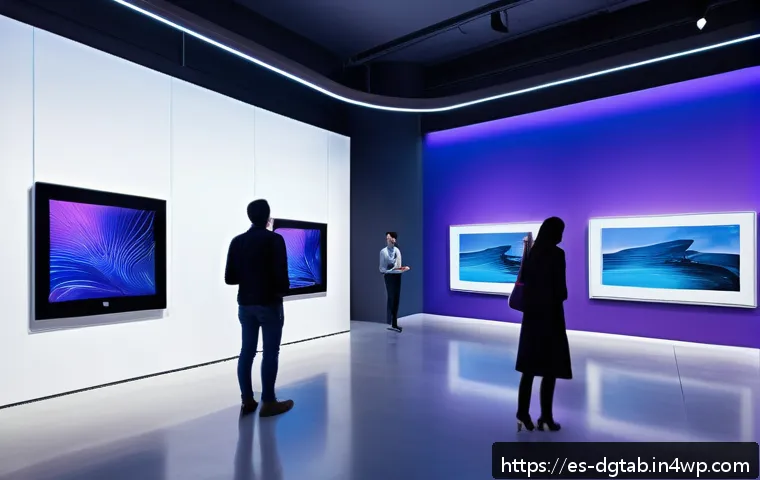 디지털 자산의 희소성 증대 전략 - A sleek digital art gallery scene showcasing a limited edition collection of vibrant, futuristic ill...